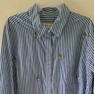 100% Cotton AVA&VIV 1X long slevees  blouse